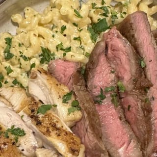 Steak And Chicken Alfredo
